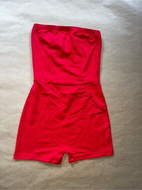 wild fable Bright Red Strapless Kids One-Piece Romper